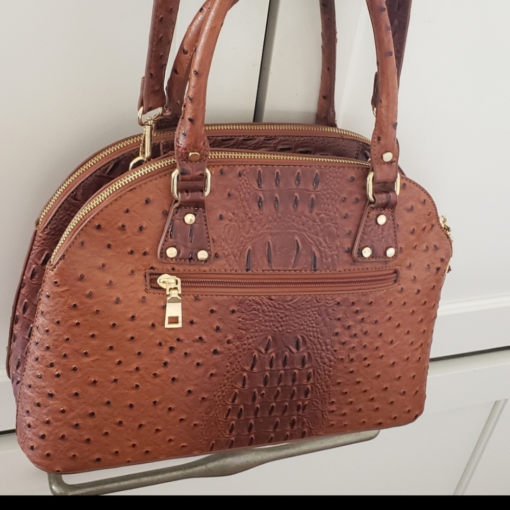 Woman’s Genuine Ostrich Shoulder Bag Handbag Purse